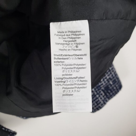 J Crew Broadway Blazer Black Blue White Tweed Fringe AL219 Womens Size 4 - Picture 8 of 9